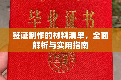 云霄签证制作的材料清单，全面解析与实用指南