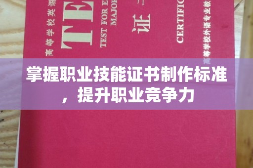 云霄掌握职业技能证书制作标准，提升职业竞争力