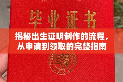 云霄揭秘出生证明制作的流程，从申请到领取的完整指南